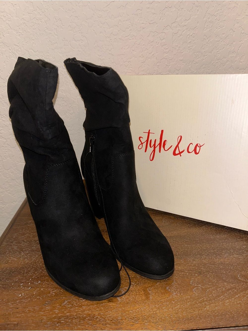 New, Style & Co. Saraa Pull On Heeled Boots